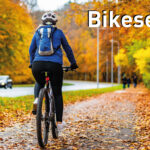 Radfahrer im Herbst